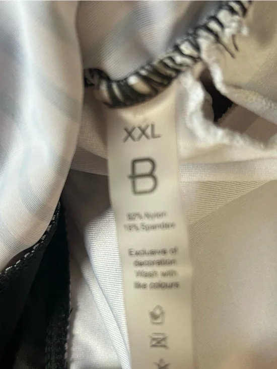 Women’s Striped Black One-Piece Swimsuit with Twist Front XXL - Picture 3 of 4